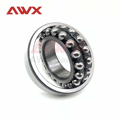 Double Row Aligning Ball Bearings P0 Precision Rating Chrome Steel Nylon Cage